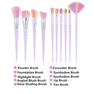 10 Piece Make Up Brush set with zipper case
